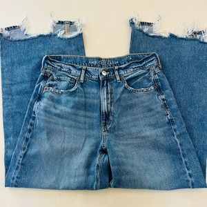 American Eagle Super Hi Rise Baggy Wide Leg Jeans 12